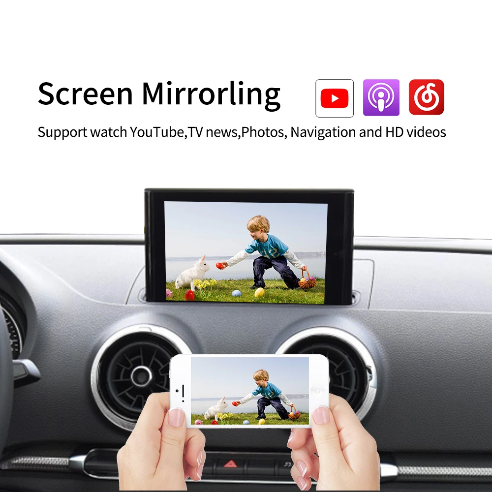 Carlinkit Wireless Apple Carplay Android Auto For Audi A3 8V S3 Q2 B9 for 2010 -2019 5.8inch 7inch Screen Mirrorlink IOS 14
