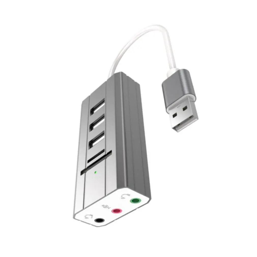 3 usb порта Многофункциональный usb-хаб+ USB внешняя звуковая карта+ USB кард-ридер для ноутбуков