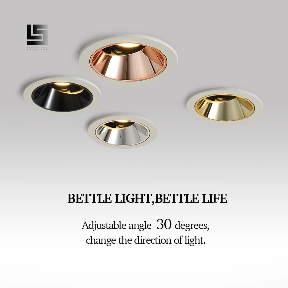 

LED downlight Recessed LED Ceiling Spot Light COB high-end home improvement store hotel engineering villa indoor lighting
