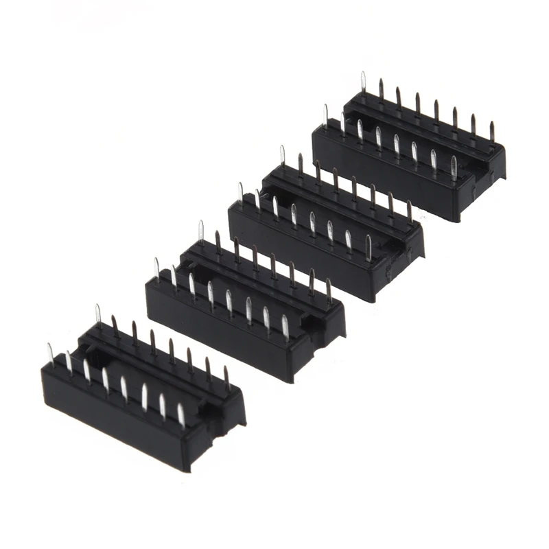 50 шт. 2,54 мм Шаг DIP IC розетки Тип припоя адаптеры, 30 шт. 16 Pin и 20 шт. 14 Pins