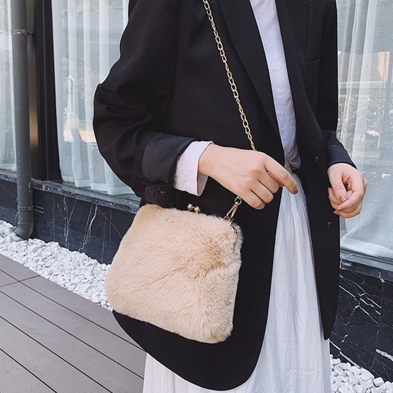 

Vintage Plush Leopard Women Handbag Party Prom Wedding Shoulder Messenger Bag Evening Bags Mobile Phone Pouch