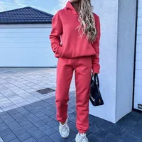 2021 Women Hoodies And Sweatpants Suit Autumn Winter Tracksuits Female Solid Color Pullovers Casual Oversize Two Piece Set