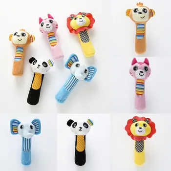 

Kids Toys Baby Newborn Infant Developmental Hand Grip Cartoon Cats Baby Toys Animals Handbells игрушки Jouets pour enfants
