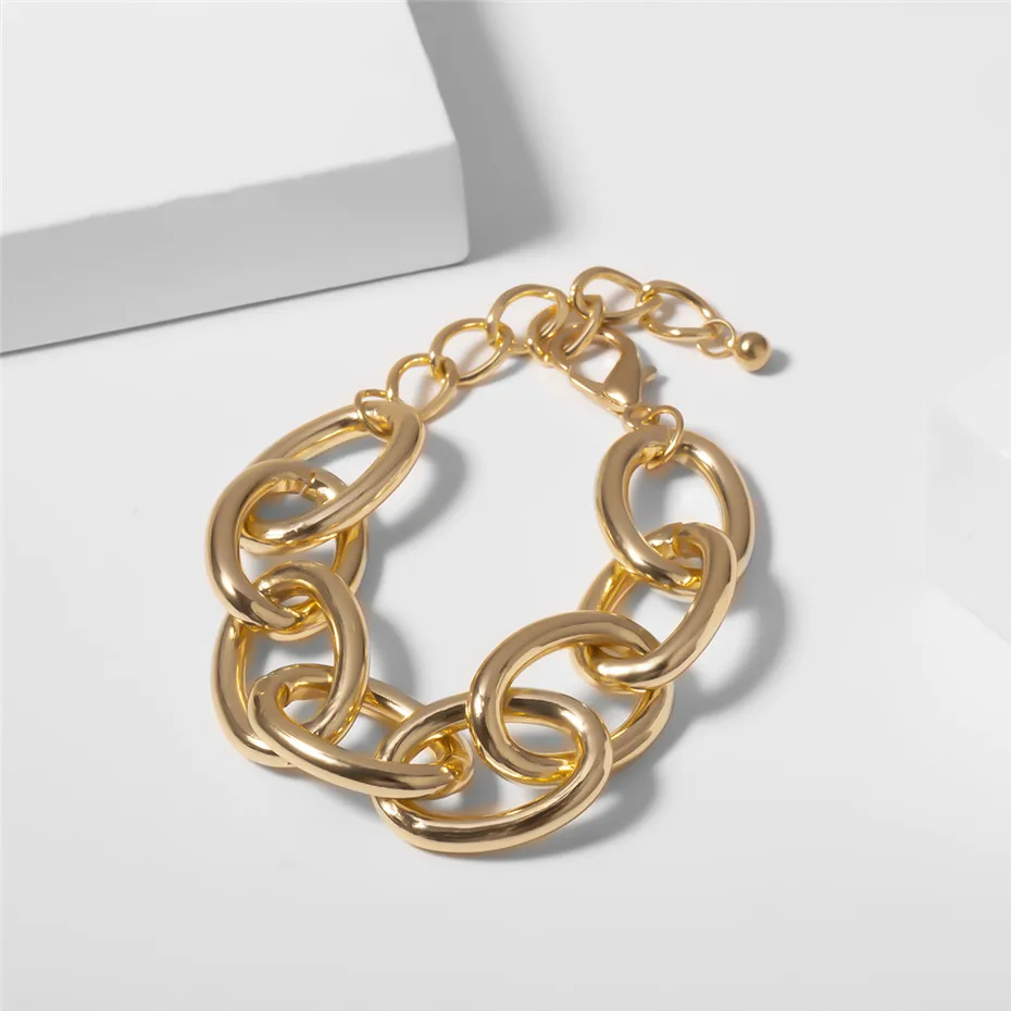 Bracelet IngeSight. Z мужские панк хип-хоп кубинские массивные Толстые браслеты, браслеты из тяжелого металла, браслеты дружбы, Женские Ювелирные изделия для ночного клуба - Окраска металла: Bracelet