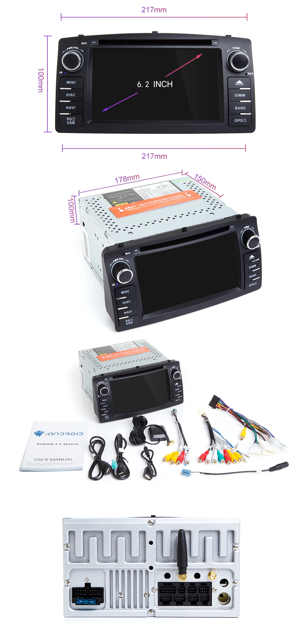 Sale DSP 4GB 64G Android 9.0 Car DVD Player For Toyota Corolla E120 BYD F3 2 Din Car Multimedia Stereo GPS AutoRadio Navigation 8Core 22