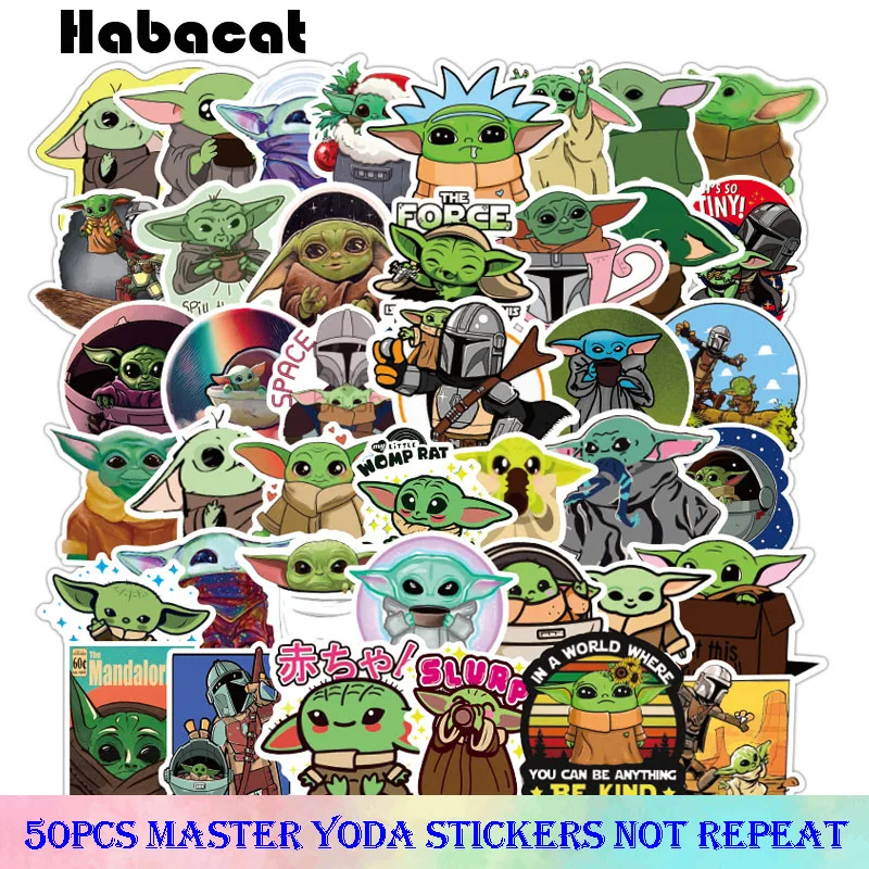 

25-50Pcs/set Baby Yoda The Mandalorian Star Wars Stickers Toys For Children Motorcycle Luggage Laptop Bicycle Skateboard sticker
