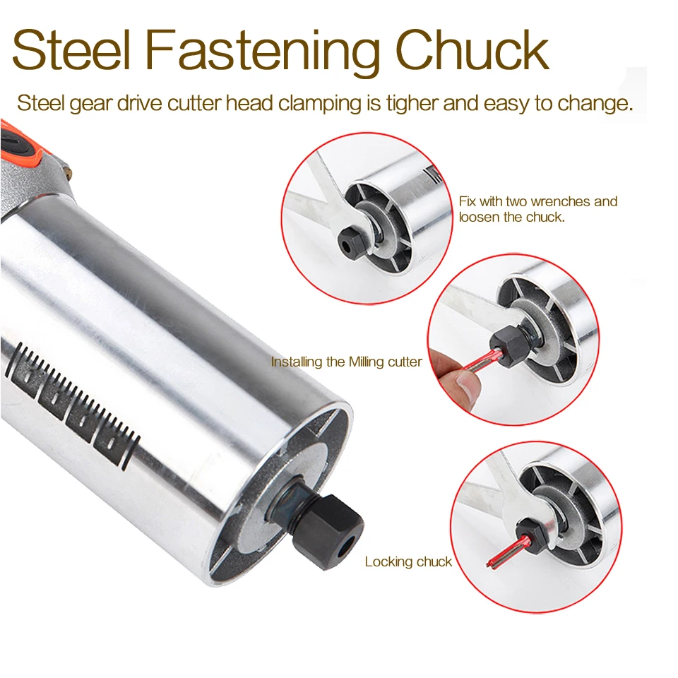 Haowook 220V / 110V 650W Woodworking Electric Trimmer Wood Milling Engraving Slotting Trimming Machine Hand Carving Wood Router