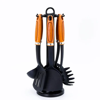 

7Pcs Non-stick Cooking Tools Set Shovel Spoon Silicone Spatula Soup Spoons Fried Shovel Fine Wood Handle Kitchen Cooking Tool