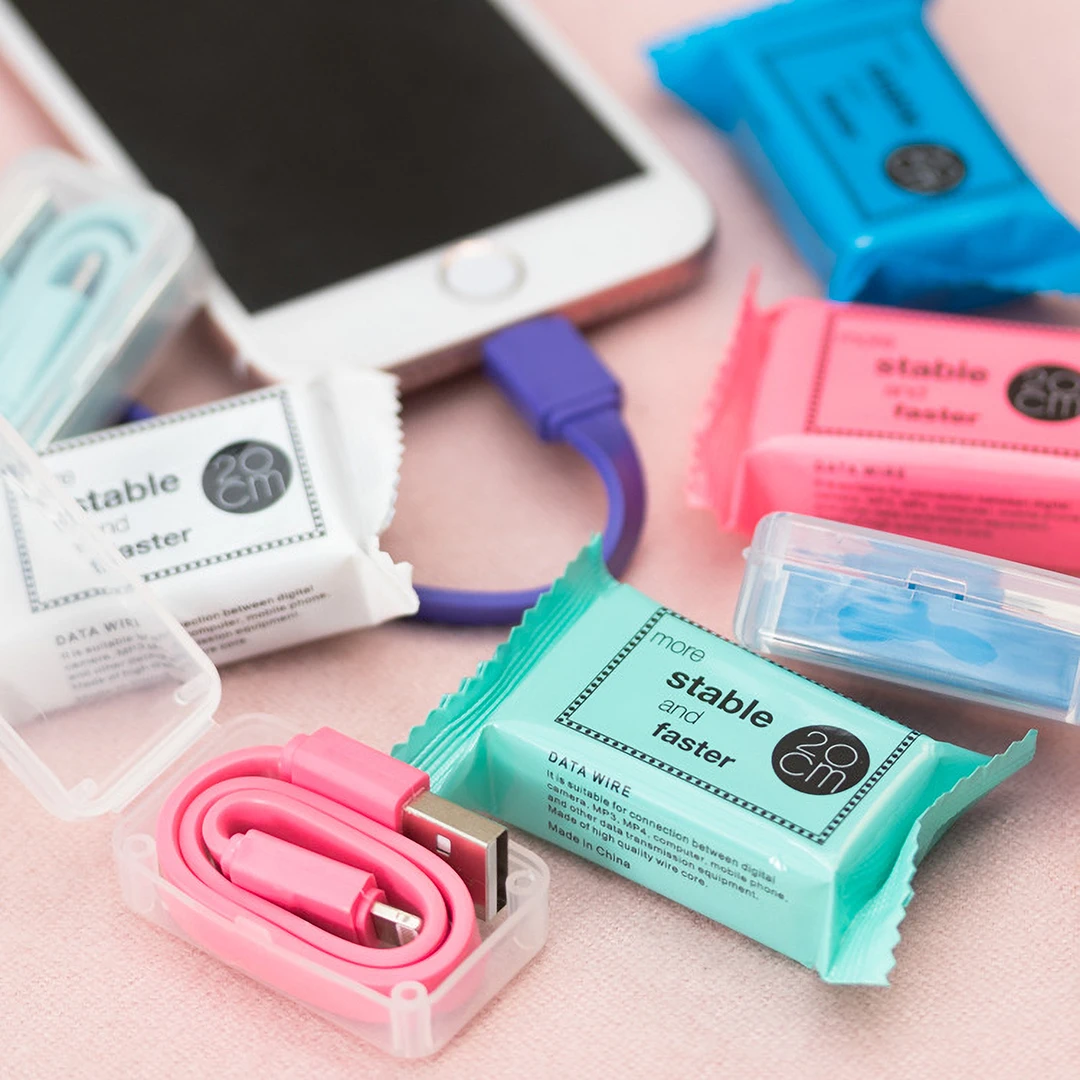 candy Mini USB кабель для мобильного телефона Micro usb type C зарядное устройство кабель для iPhone 8 7 huawei Быстрая зарядка данных шнур 20 см