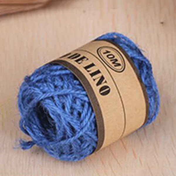 10M/Roll Hemp Twine String Photo Wall Gift Box Craft Making Material Hemp Rope - Color: Blue