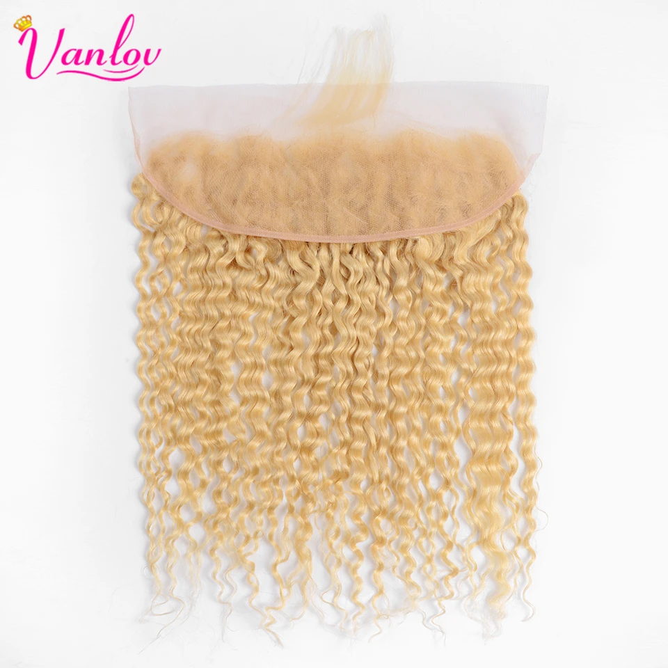 Vanlov 613 Bundles With Frontal Malaysia Water Wave Blonde Human Hair Bundles With Closure 13x4 Lace Frontal With Bundles Remy