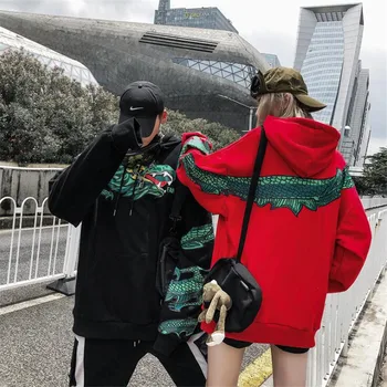 

2020 New Streetwear Hoodies Men Hip Hop Dragon Print Sweatshirt Long Sleeve Fashion Autumn Couple Hoodies Sweatshirt M L XL XXL