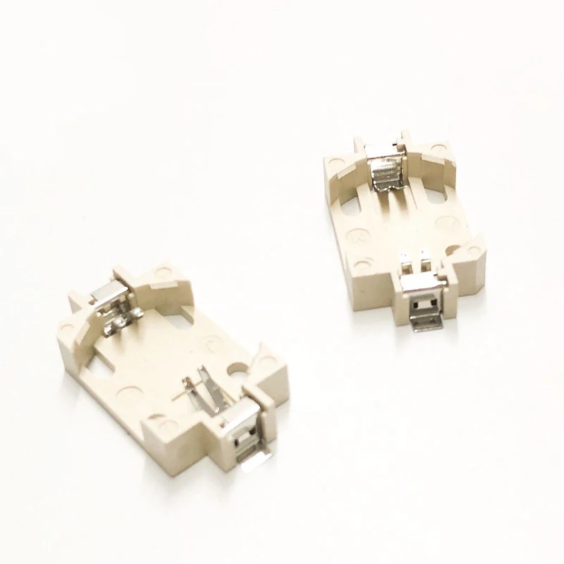 

White Housing CR2032 CR 2032 SMD Cell Button Coin Batteries Holder Socket Case Horizontal Battery Box Square Button Battery Seat