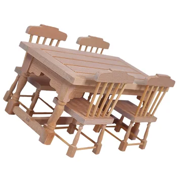 

1 Set Of Mini Tables And Chairs Suit Decorative Model for Gift Children Kids
