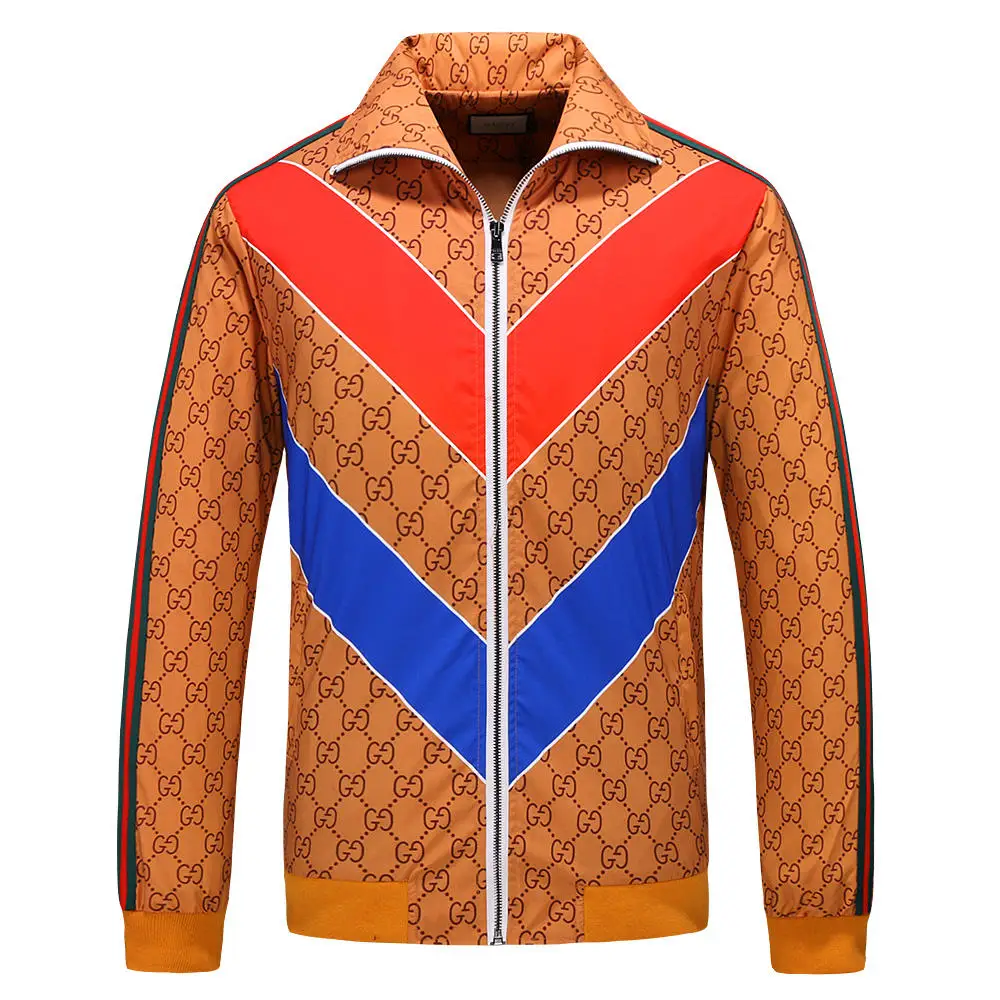 

2019 new Fashion Print jacket men slim of men's jackets Autumn Striped Zipper Casual streetwear menscoats and jackets tops 10