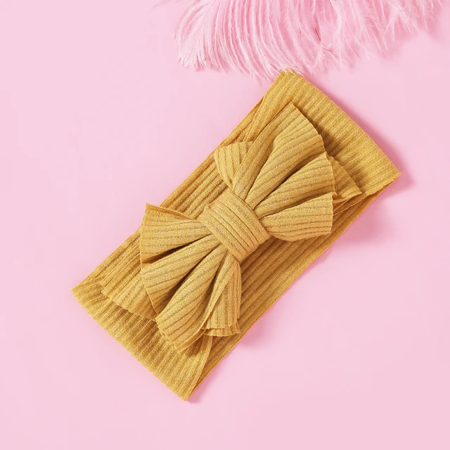 1pcs Solid Color Bowknot Baby Headband Elastic Turban Hairband Baby Girl Headbands Hair bands for Baby Girls Hair accessories A2NSNSFB-9689-5