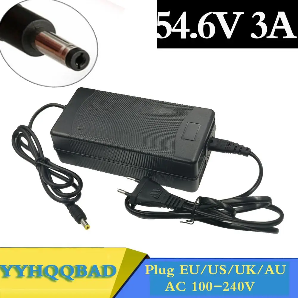 54 6 V 3A литий Батарея Зарядное устройство 54.6V3A Электрический велосипед для 13S 48V