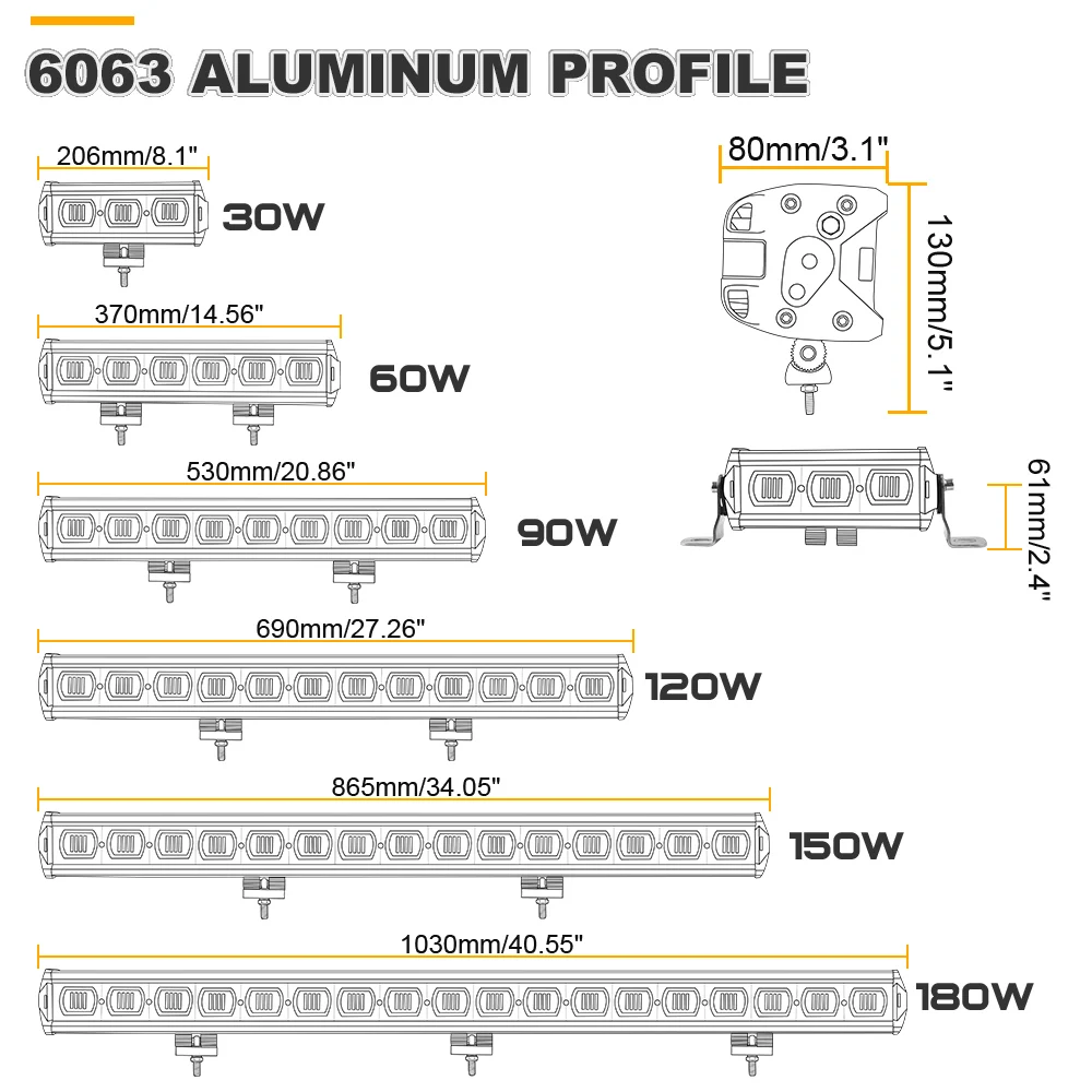 6D Lens led bar light (7)