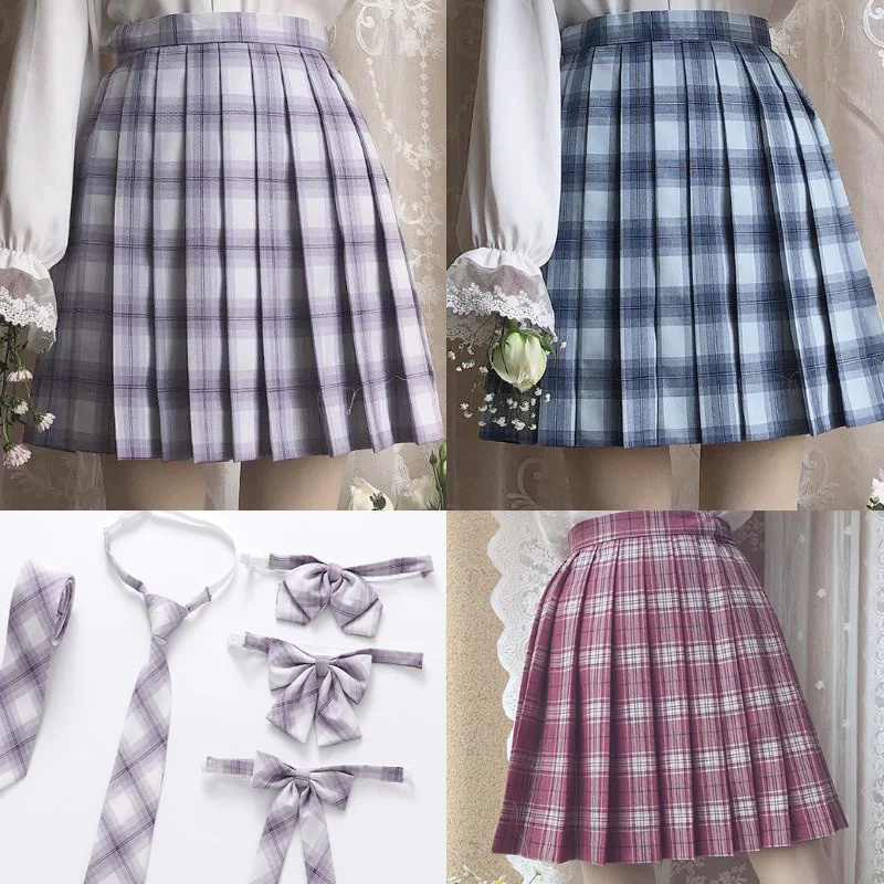 

high wast Plaid Pleated Skirt Women Kawaii Harajuku Japan JK Uniform High Waist School Girl Cute Skirts CHECKED PLEATED SKIRT