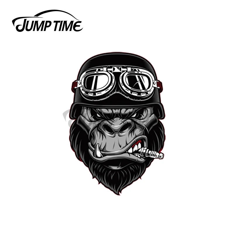 

Jump Time 13 x 8.8cm For Biker Gorilla Motorbike Car Stickers Trunk Windows Decal Bumper Anime Refrigerator VAN Decoration