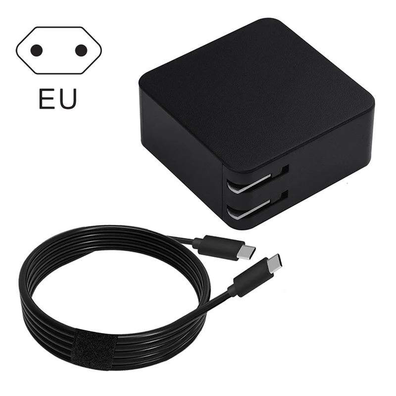 eu plug Type-C PD зарядное устройство адаптер 65 Вт Быстрая зарядка Совместимость с MacBook lenovo ThinkPad hp FKU66 - Цвет: eu plug