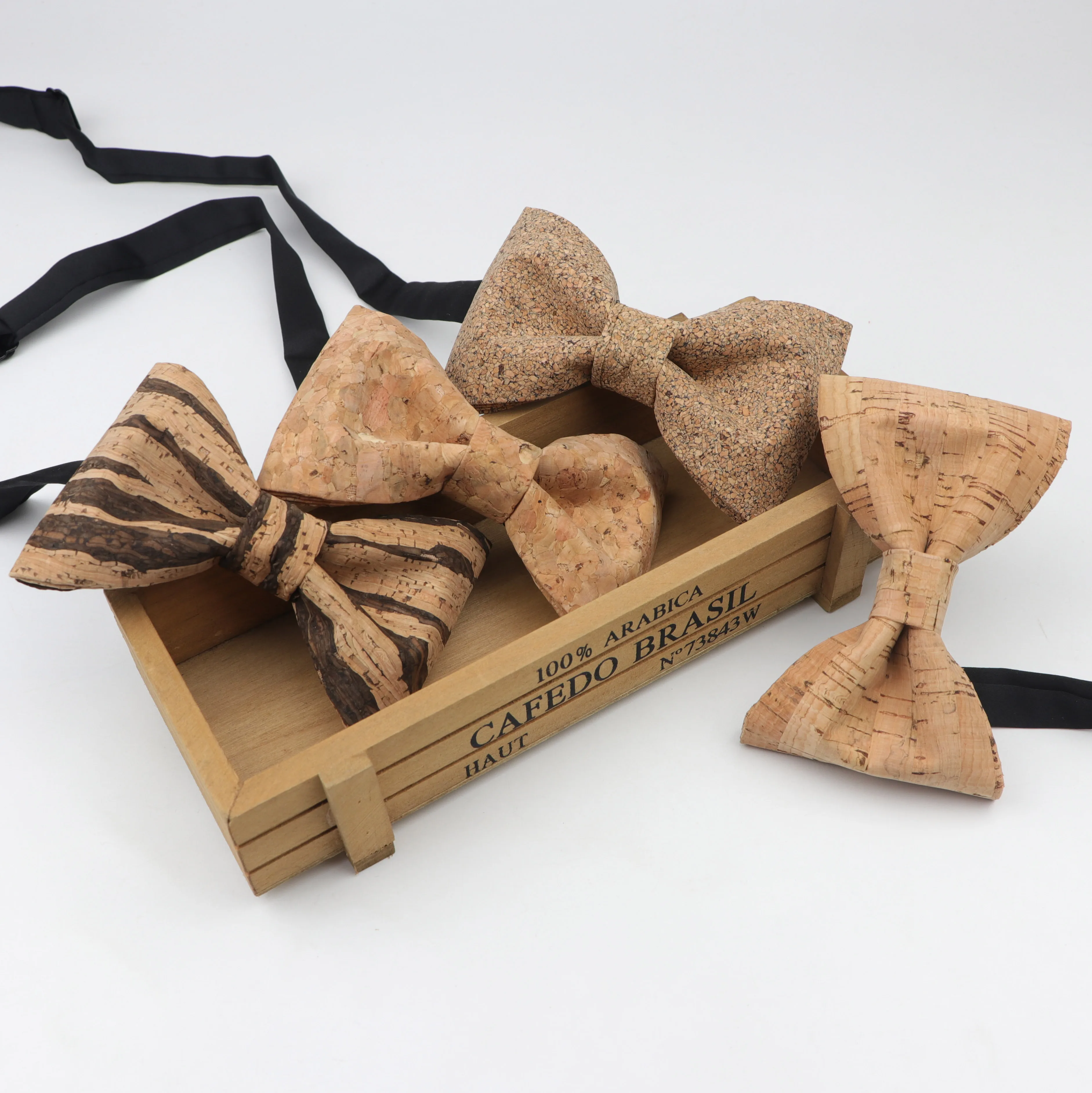 Деревянные галстуки бабочки ручной работы из пробкового полиэстера для мужчин