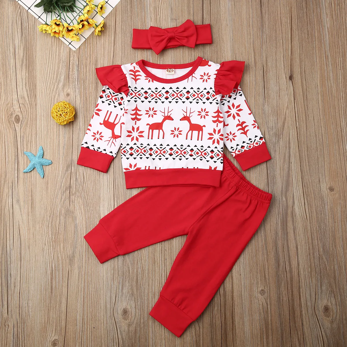 T shirt set 3T 3 предмета, новинка, комплект одежды с рождественским оленем для маленьких девочек, комбинезон для маленькой сестры, платье-Пачка Детская футболка с надписью «Big sister» топы и штаны - Цвет: T shirt set 3T