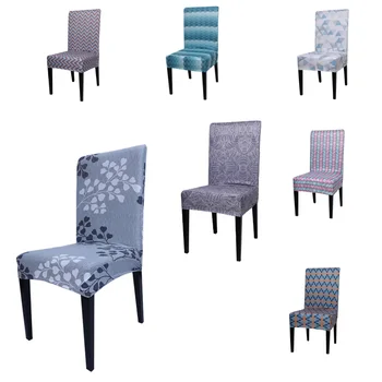 

Spandex Elastic Printing Dining Chair Slipcover Modern Removable Anti-dirty Kitchen Seat Case Stretch Chair Cover for Banquet