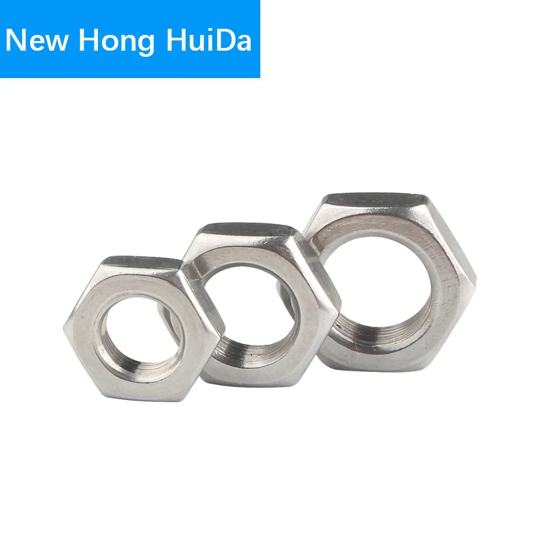 DIN439 GB6172 Hexagon Thin Nut 304 Stainless Steel Hex Nut Metric Thread M6 M8 M10 M12 M14 M16 M18 M20 M22 M24