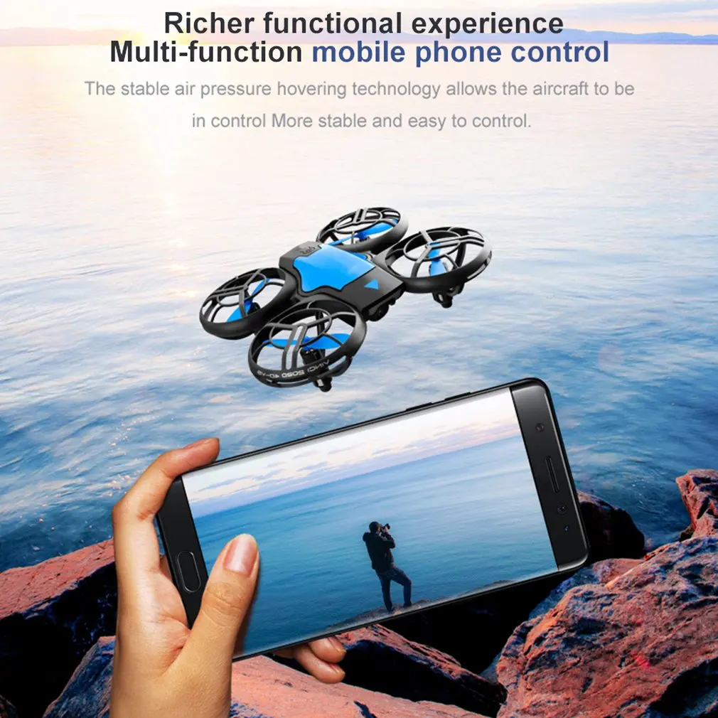 2021 NEW Quadcopter V8 drone 4k profesional 1080P 480P HD Camera WiFi Fpv Air Pressure Altitude Hold Black RC Drone Toy