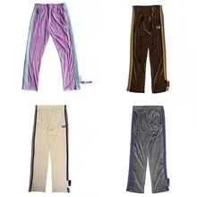 Толстые сохраняющие тепло AWGE иглы пот брюки женские мужские 1:1 лучшее качество бабочка вышивка шнурок брюки AWGE иглы пот брюки