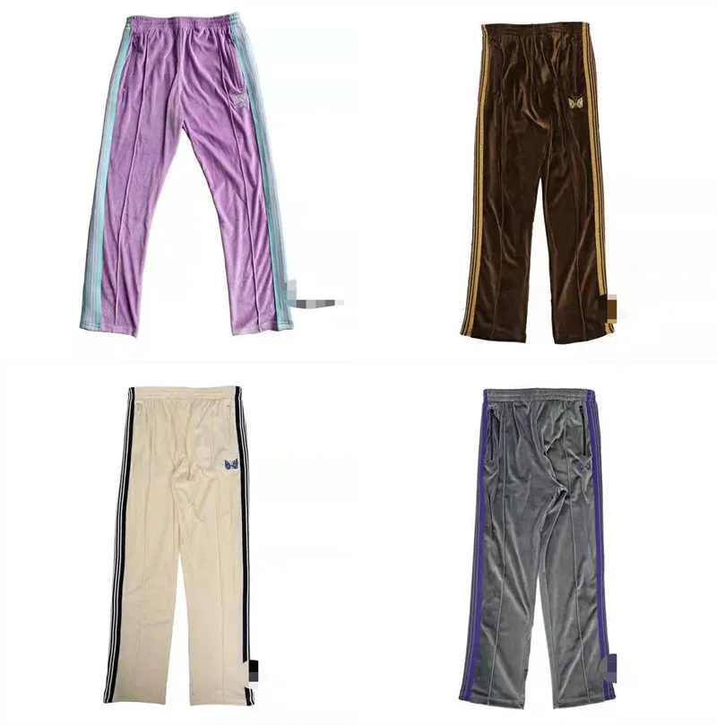Thick Keep warm AWGE Needles Sweatpants Women Men 1:1 Best-Quality Butterfly Embroidery Drawstring Pants AWGE Needles Sweatpants Thick Keep warm AWGE Needles Sweatpants Women Men 1:1 Best-Quality Butterfly Embroidery Drawstring Pants AWGE Needles Sweatpants
