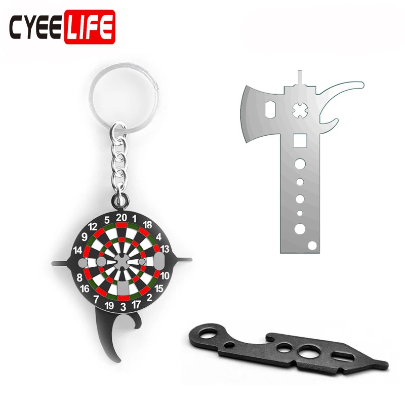 Cyelife-Llavero de dardo, herramienta para apretar los dardos, Abrebotellas de cerveza, juego interior