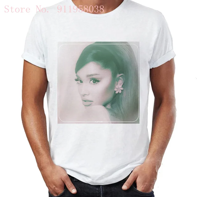 Kawaii Ariana Grande positions print Tshirt Harajuku sweet music singer cover t shirt oversized gothic punk women/men's T-Shirts 177 (24)
