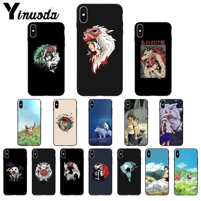 Yinuoda мягкий чехол для телефона из ТПУ с японским аниме Принцессой Мононоке iPhone X XS