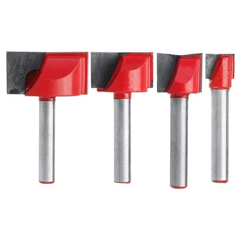 

4Pcs Bottom Cleaning Engraving Bit Wood CNC Router Bits 10/15/22/30mm Milling Cutter Endmill for Wood Milling Cutter Set
