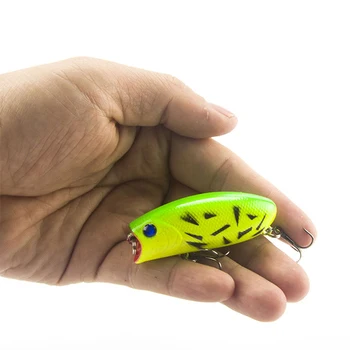SUPER SALE ❤️ 1Pcs 3D Eyes Fishing Lure 5.5cm 11g 8# Hooks Pesca Fish Lifelike Popper Lures Wobbler Isca Artificial Hard Bait Swimbait - discount item 40% OFF Sports & Entertainment