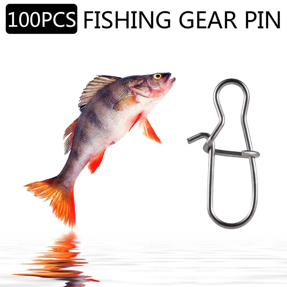 Fishing Duo-lock Snap Stainless Steel Fast Lock Snaps Connector#0-#5 100pcs Outdoor Fishing Gear Accessories