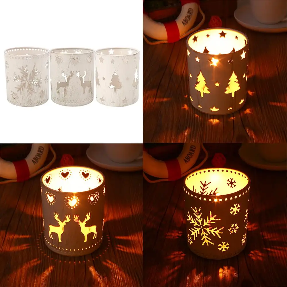 

Christmas Candle Holder Candlestick Iron Table Hollow Decor Decoration
