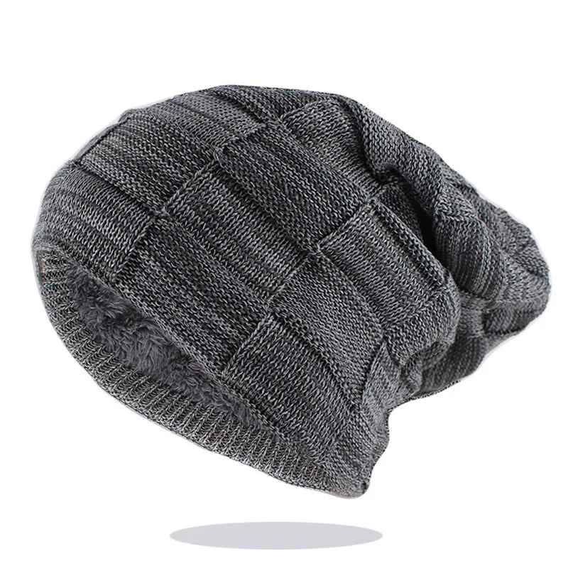 Серый Новые модные женские зимние теплые шапочки Skullies, женские повседневные шапки для мужчин, цветной брендовый вязаный берет - Цвет: Серый