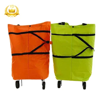 

Portable Folding Shopping Trolley Cart Lightweight Foldable Luggage Wheels Bag Storage Bag YDHS