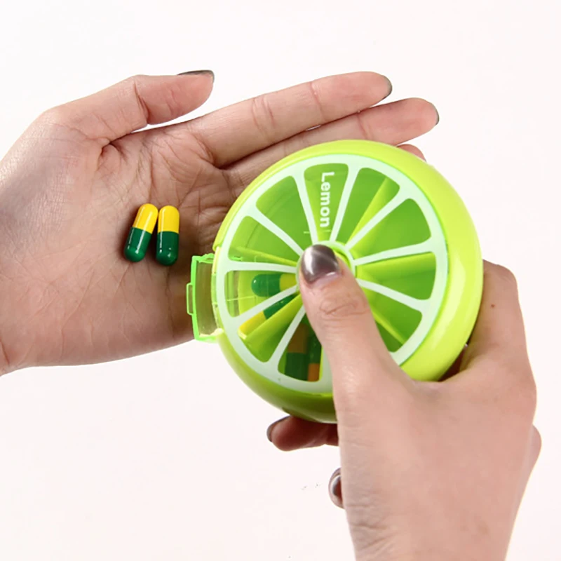 

Cute Portable Pill Case 7 Days Weekly Medicine Tablet Dispenser Organizer Turn Pill Box Pill Storage Containe For Travel