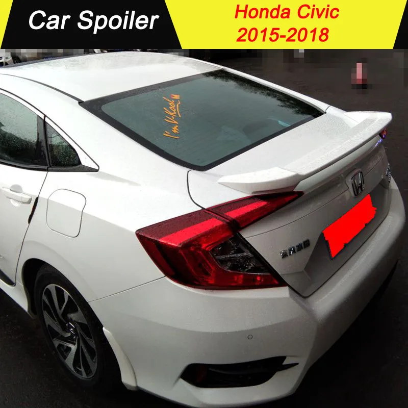 

For Honda Civic 2015 2016 2017 2018 Rear Wing Spoiler rear Trunk Boot Wings Spoilers with ABS Material
