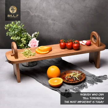 

BILL.F Acacia Wood Serving Platter Raised Serving Board for Antipasti, Tapas, Entrees and Desserts