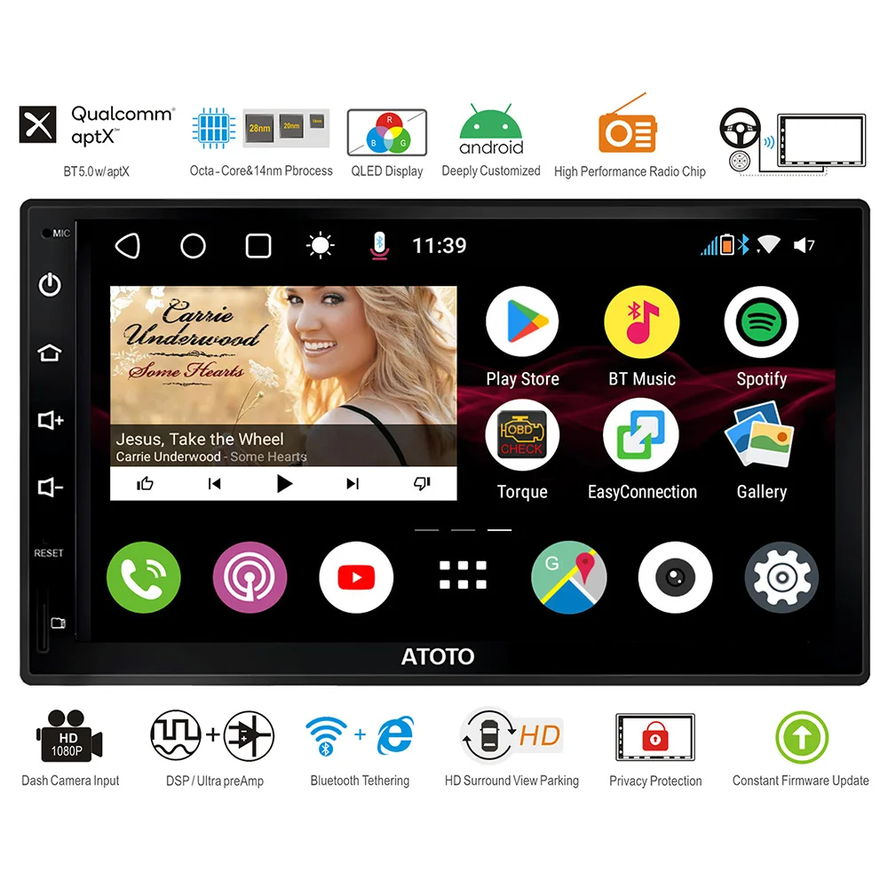 ATOTO S8 Android Автомобильная навигационная стереосистема Премиум S8G2B73M мощный Soc