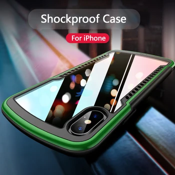 

Shockproof Phone Case For iPhone XR XS Cover Luxury Transparent Silicone Case For iPhone Xs Max 360 Protective Back Cover Cases