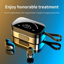 TWS Bluetooth headset 5.0 mini in-ear high-definition mirror digital display wireless headset 3500 mAh can charge mobile phones