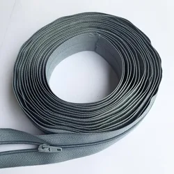 Versatile Nylon Zipper Rolls with Auto - Lock Sliders for Tailor Sewing Accessories (Light grey 316)