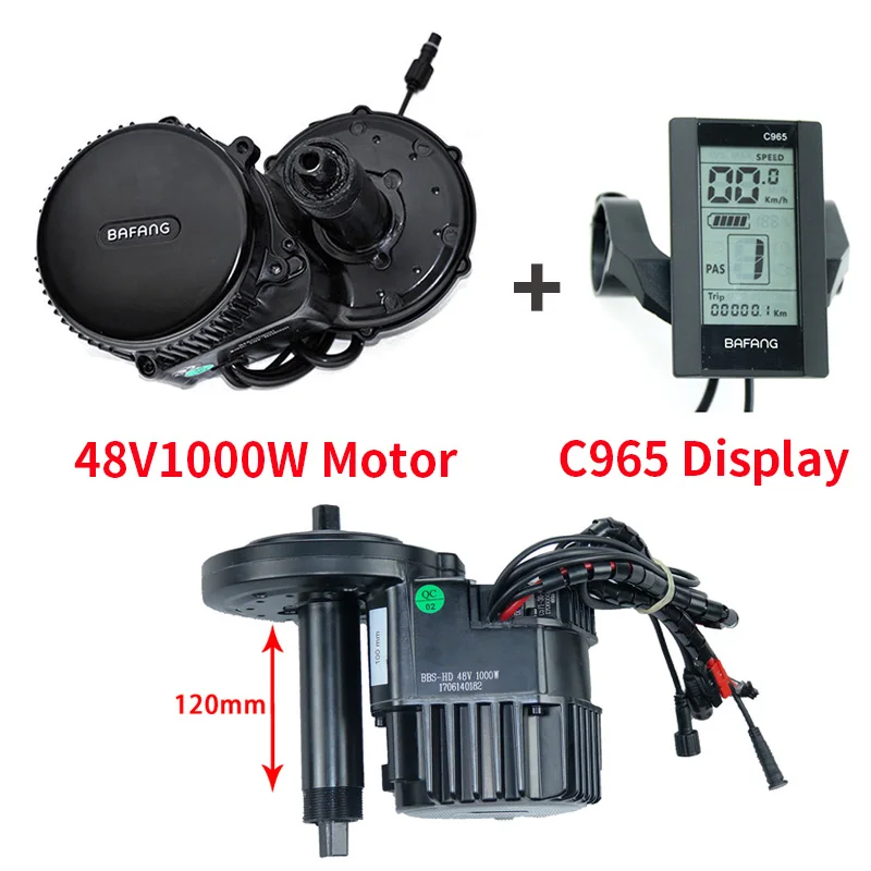 Bafang BBS03 48V 1000 Вт середине приводной двигатель 8fun BBSHD середине приводной двигатель DIY электрический велосипед Ebike двигателя Электрический Мотор велосипед Conversion Kit - Цвет: 48V 1000W C965 120MM