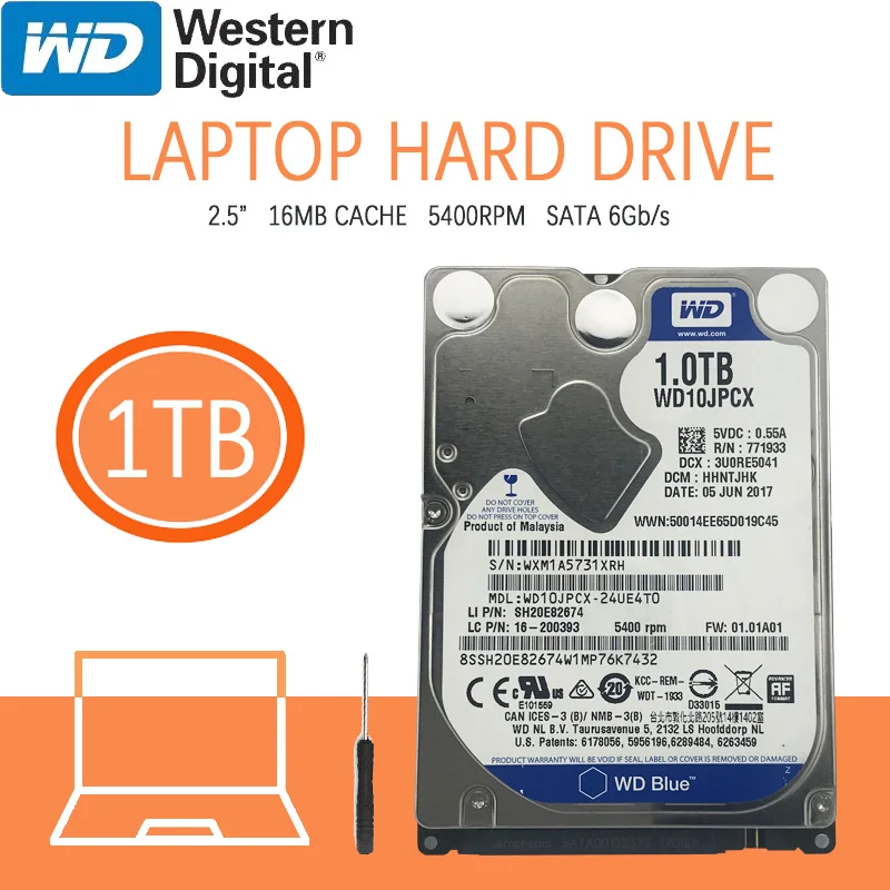 WD Blue 1TB Notebook Hard Drive Disk 5400 RPM 2.5&quot Internal HDD HD Harddisk SATA III 16M Cache 7mm for Gaming Home PS4 Laptop |